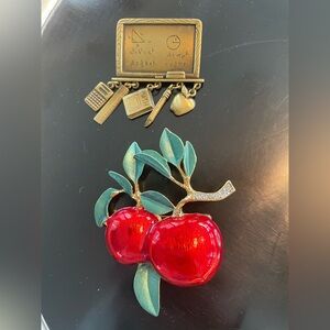 Set of 2 Vintage Teacher Brooches